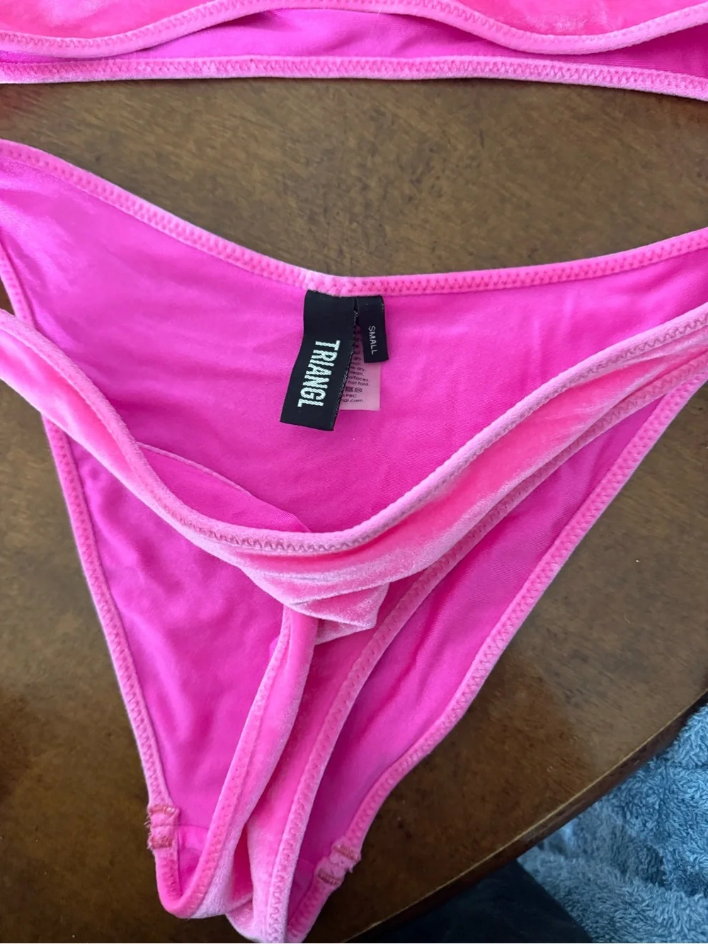 Women's Velvet & Metallic Bikini Set - Hot Pink and Silver